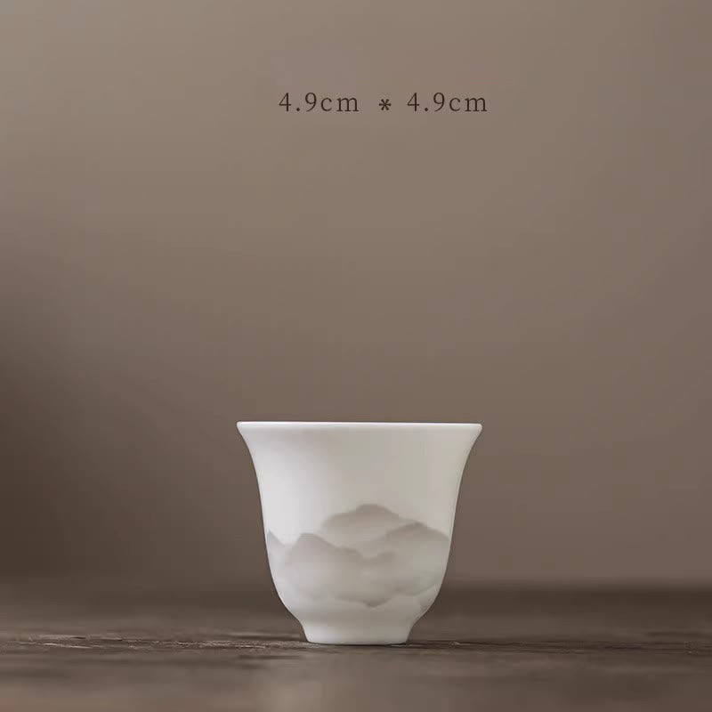 Vintage Tuschmalerei Porzellan Gaiwan Teetassen Set für Meditation