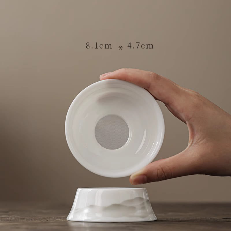 Vintage Tuschmalerei Porzellan Gaiwan Teetassen Set für Meditation