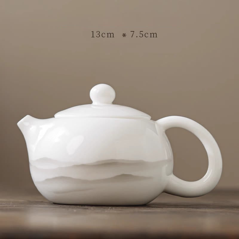 Vintage Tuschmalerei Porzellan Gaiwan Teetassen Set für Meditation