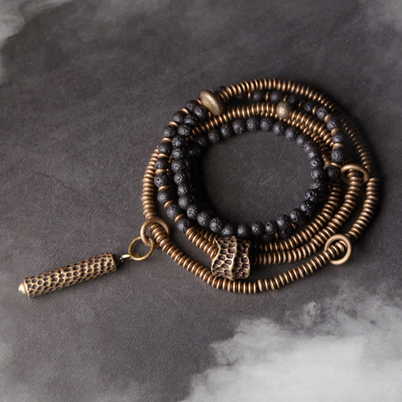 Vintage Lava Rock Kupfer spirituelles Armband für Balance