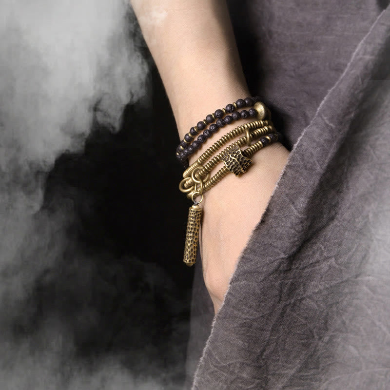 Vintage Lava Rock Kupfer spirituelles Armband für Balance