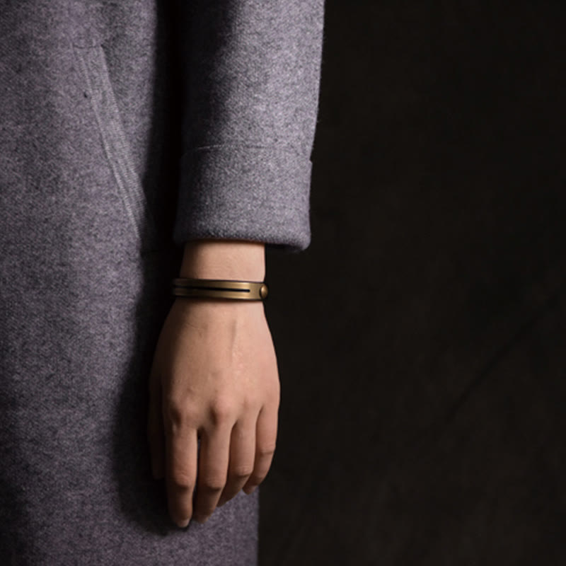 Vintage Leder Kupfer Balance Armband für innere Harmonie