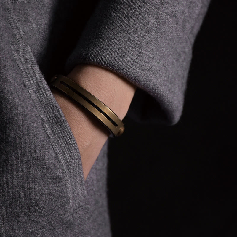 Vintage Leder Kupfer Balance Armband für innere Harmonie