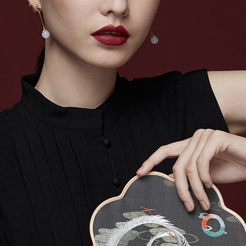 Vintage Weiße Jade Roter Achat Tropfen Ohrringe für Schutz & Segen