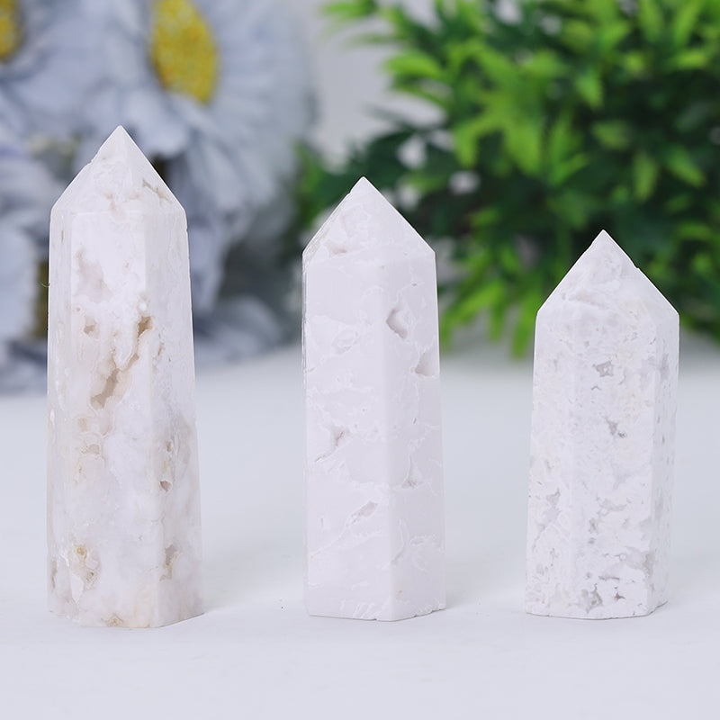 Weißer Druzy-Kristallturm, 2,5–4,5 Zoll, Heilpunkt