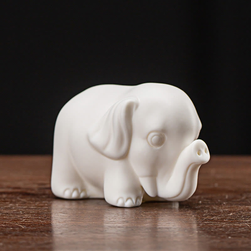 Weiße Porzellan Elefant Figur spirituelle Stärke Dekor