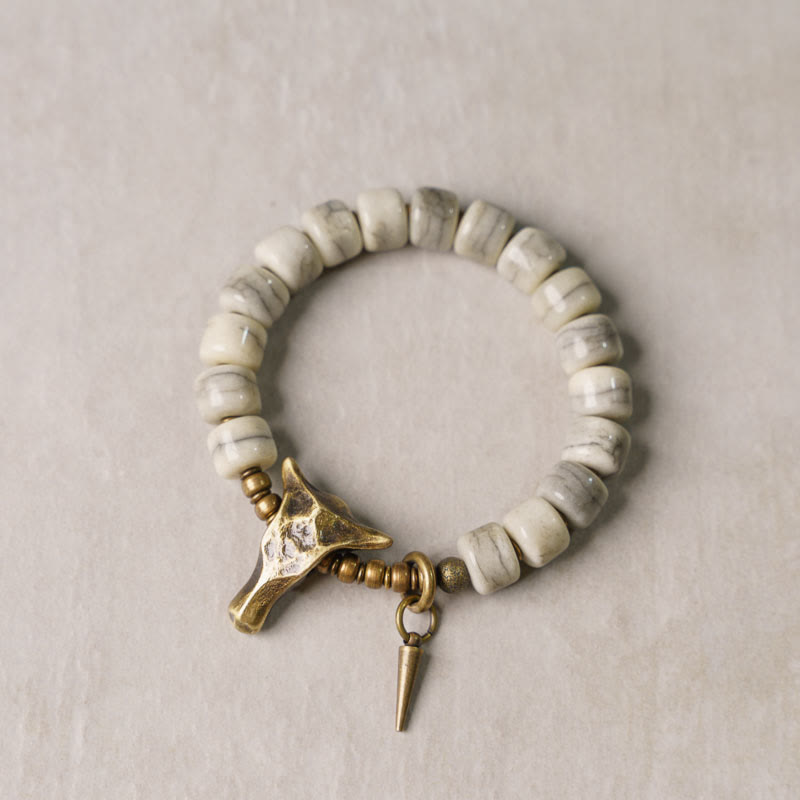 Yak Bone Kupfer Balance Armband für spirituellen Schutz