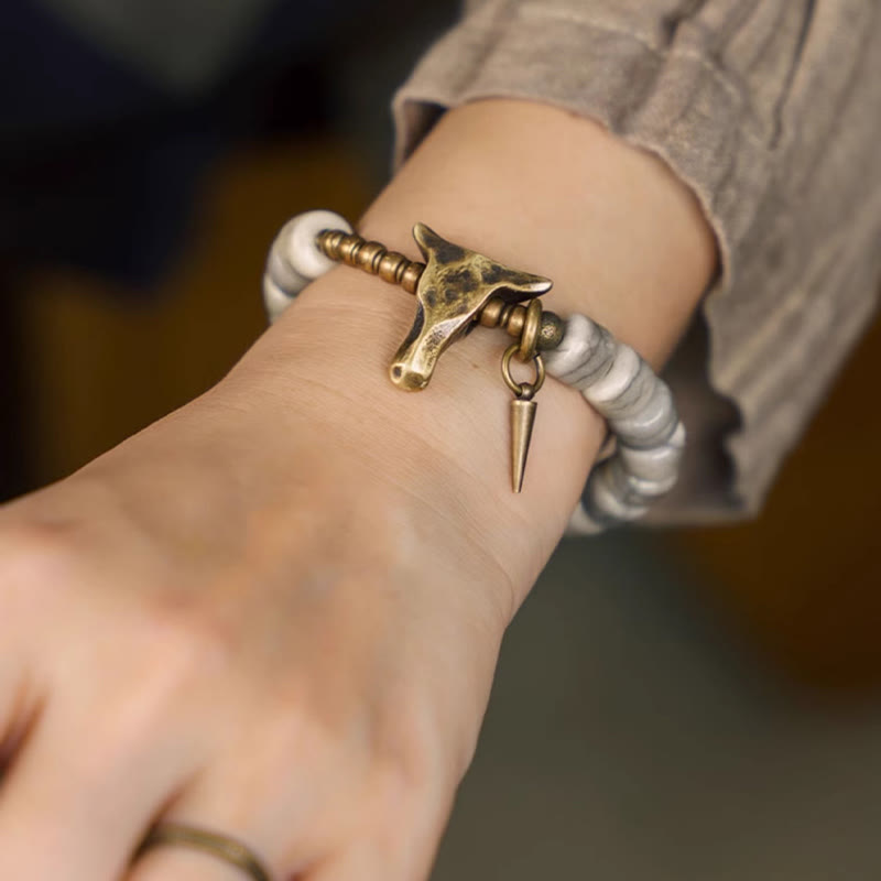 Yak Bone Kupfer Balance Armband für spirituellen Schutz