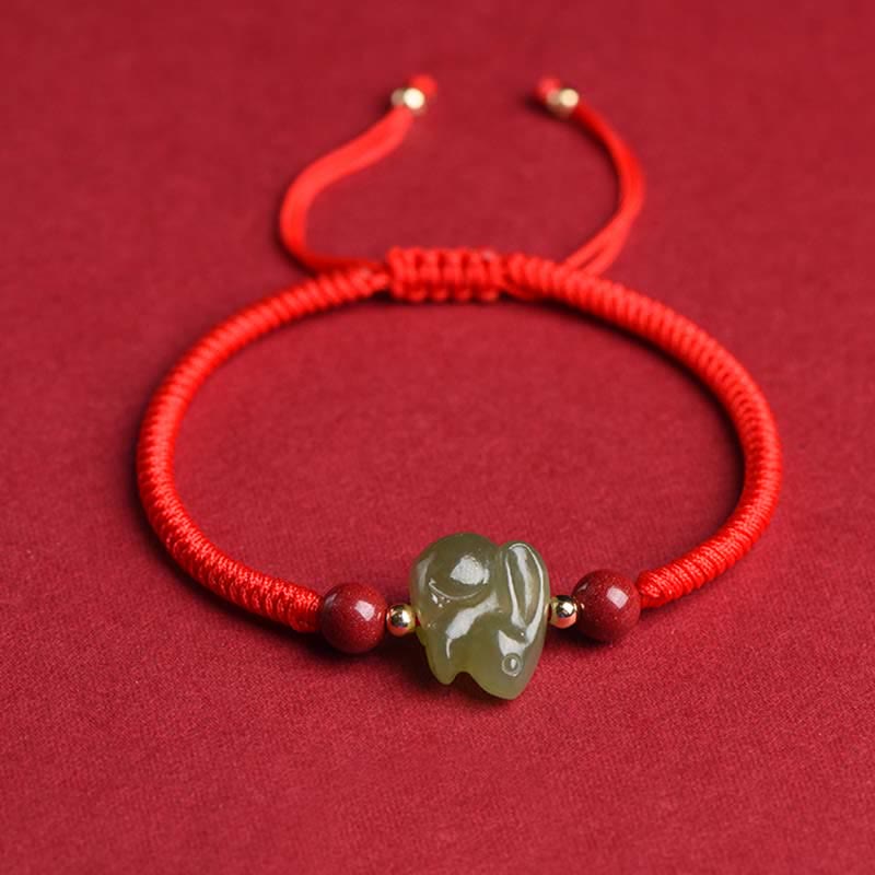 Jahr des Hasen Hetian Jade Fülle Armband