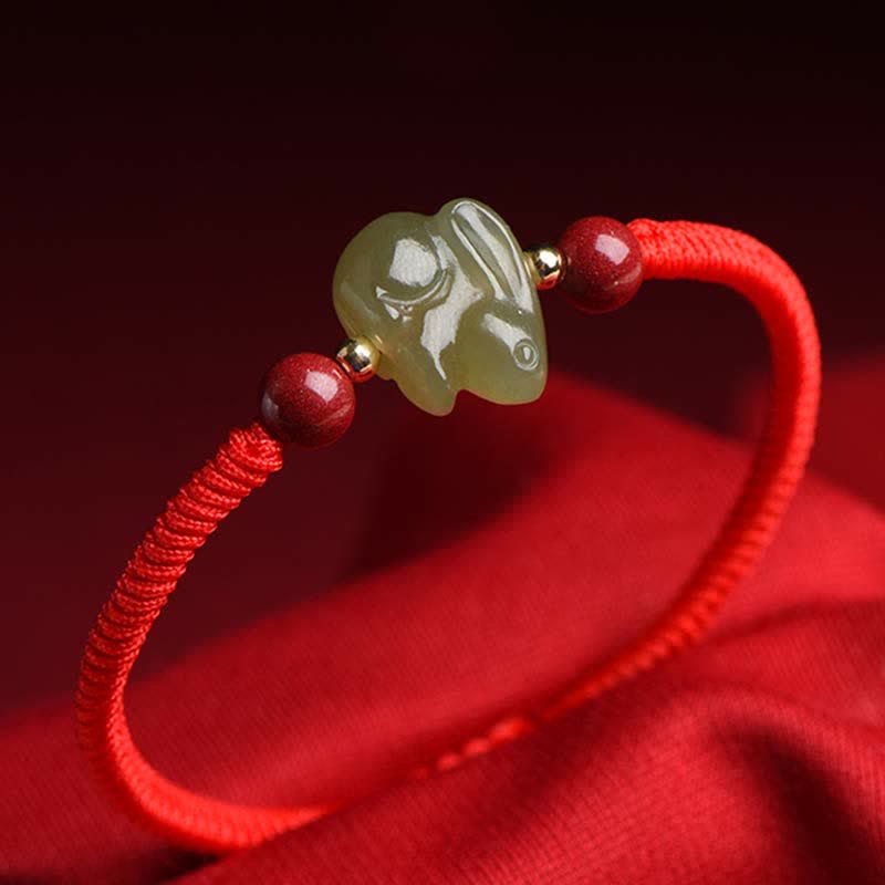 Jahr des Hasen Hetian Jade Fülle Armband