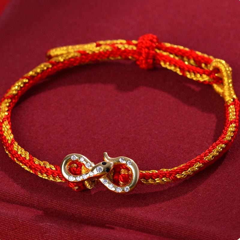 Jahr der Schlange Rote Schnur Glück Geflochtenes Armband