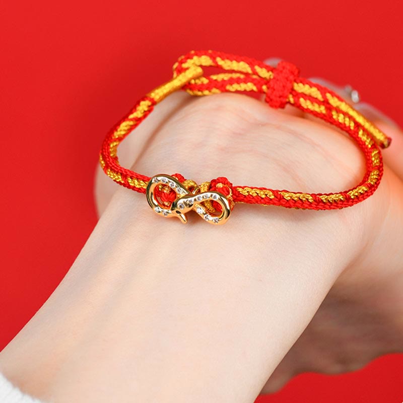 Jahr der Schlange Rote Schnur Glück Geflochtenes Armband