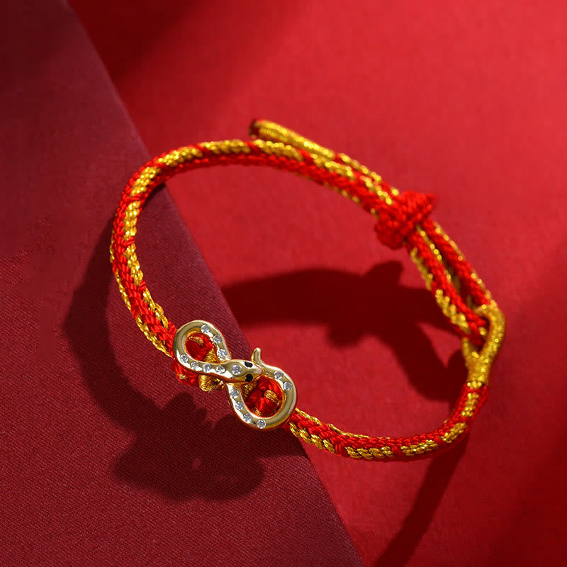 Jahr der Schlange Rote Schnur Glück Geflochtenes Armband