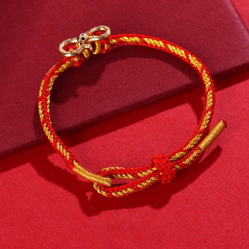 Jahr der Schlange Rote Schnur Glück Geflochtenes Armband