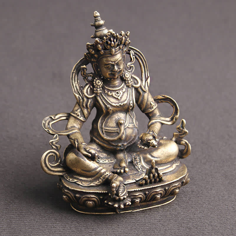 Gelbe Jambhala-Buddha-Statue aus Kupfer | Gelassenheit und Glück