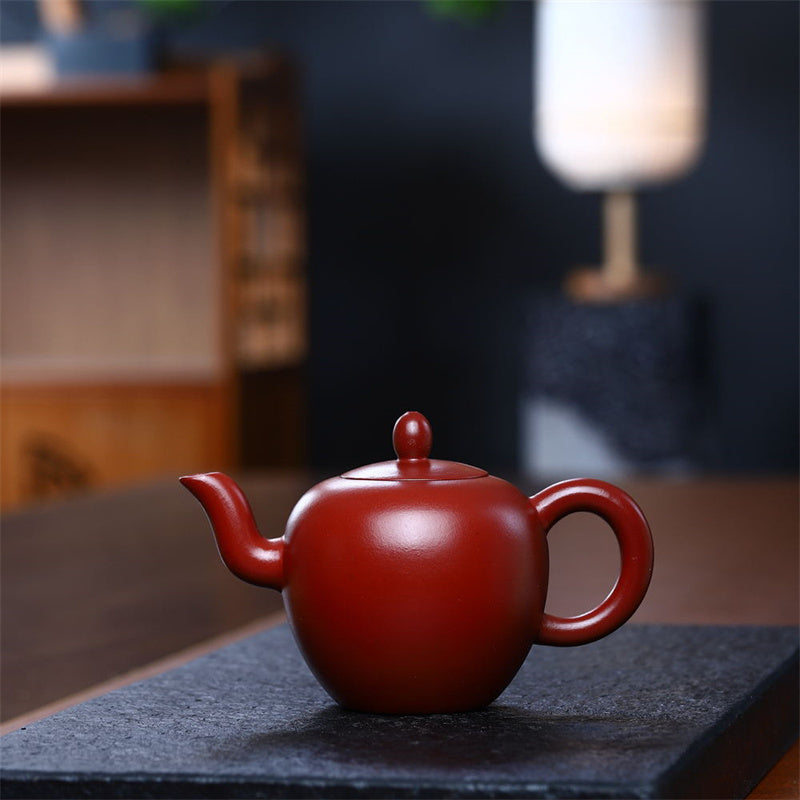Yixing Kung-Fu-Teekanne, halbhandgefertigt, braun-violetter Ton, 200 ml