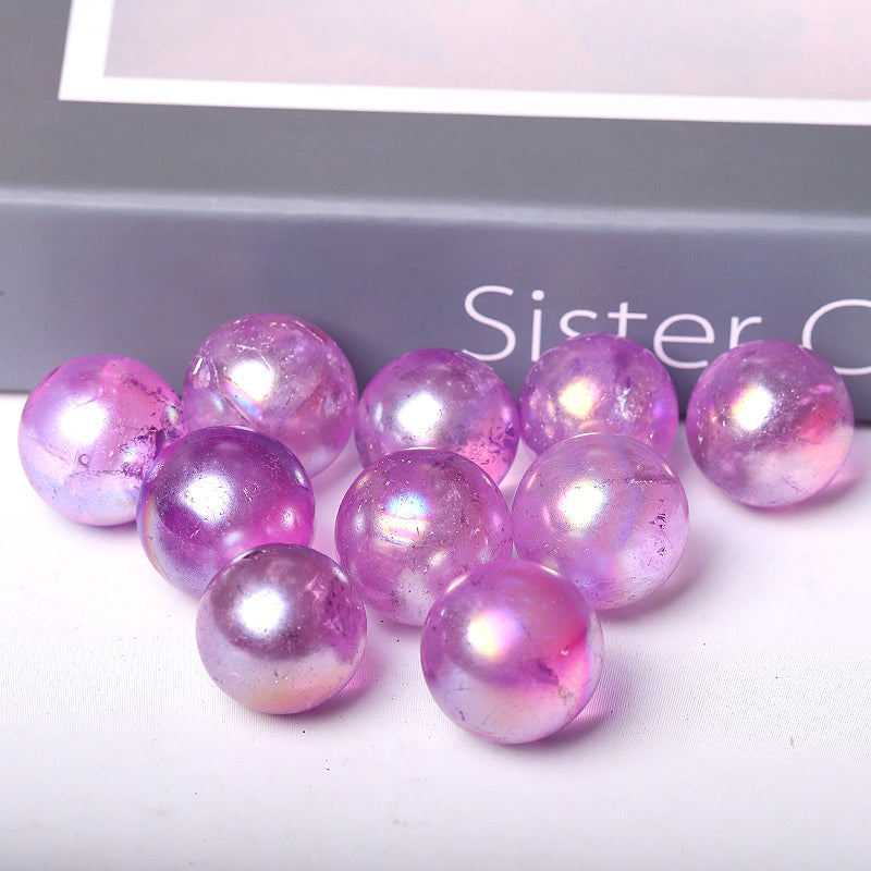 0.25kg Aura Purple Angel Crystal Sphere 15mm Healing Energy