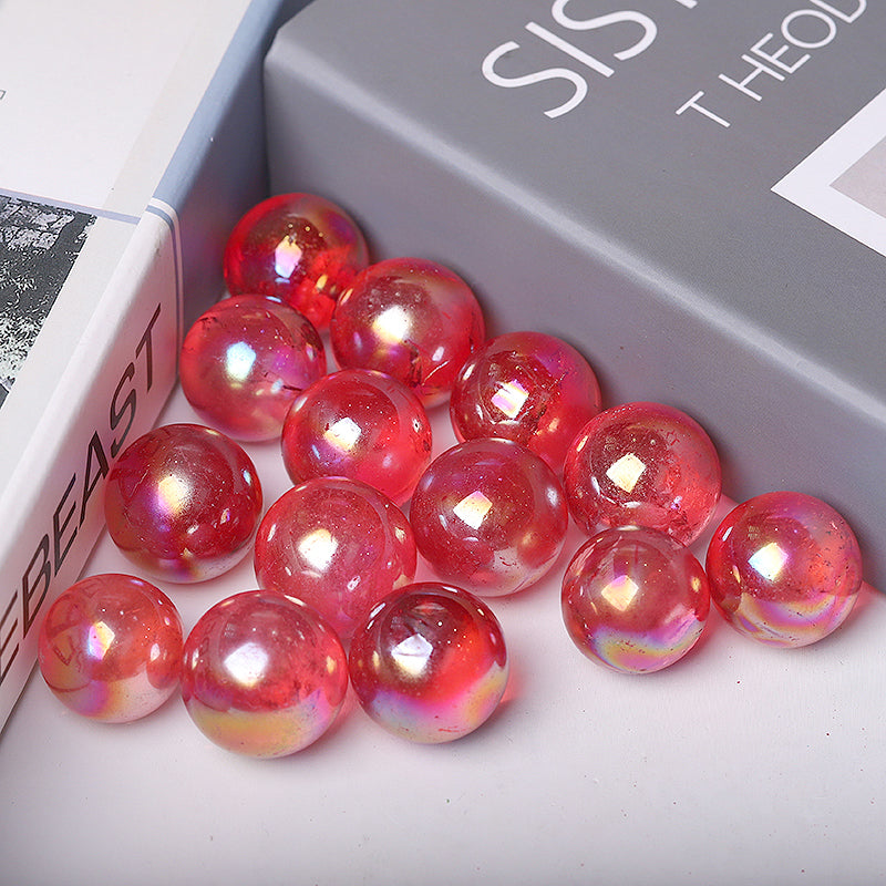 0.25kg Aura Red Angel Crystal Spheres for Healing & Meditation