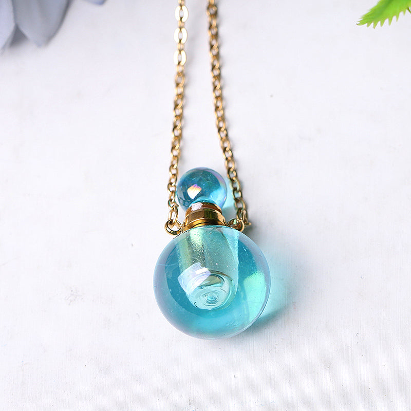 0.5ml Aura Angel Crystal Perfume Bottle Necklace with Healing Energy