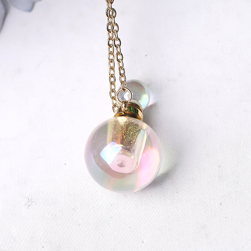 0.5ml Aura Angel Crystal Perfume Bottle Necklace with Healing Energy