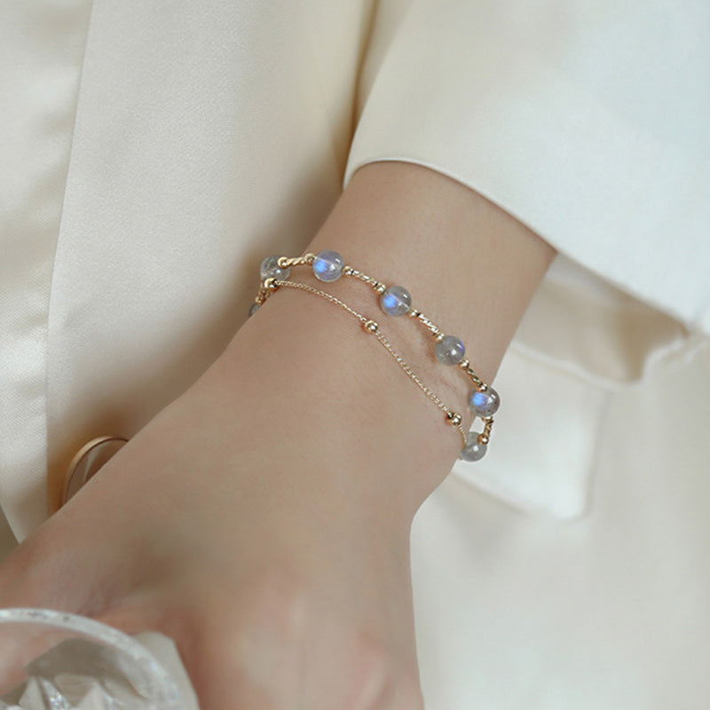 Moonstone Love & Calm 18K Gold Chain Bracelet