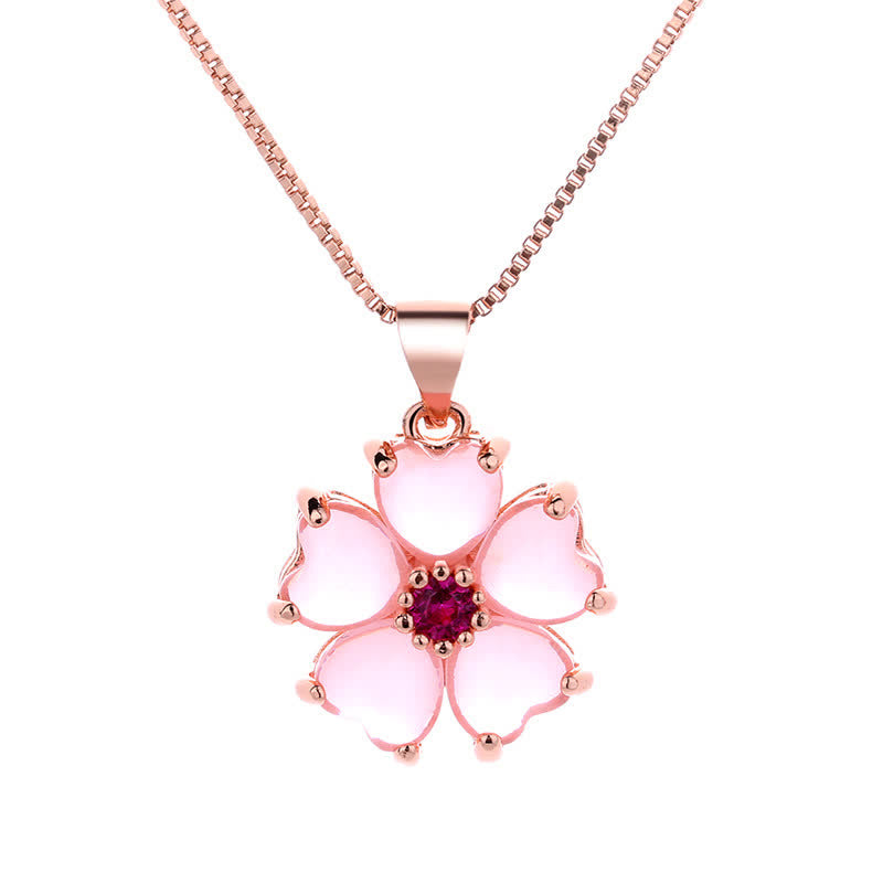 Pink Crystal Love Heart Necklace | Soothing Copper Pendant