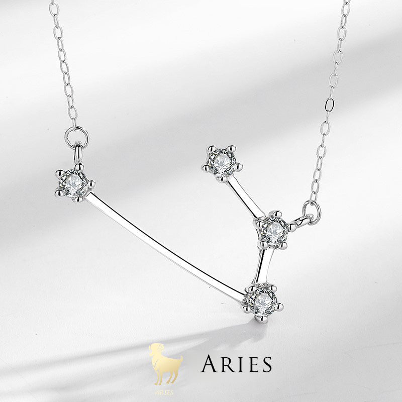 925 Sterling Silver Zodiac Necklace | Astrology Blessing Pendant