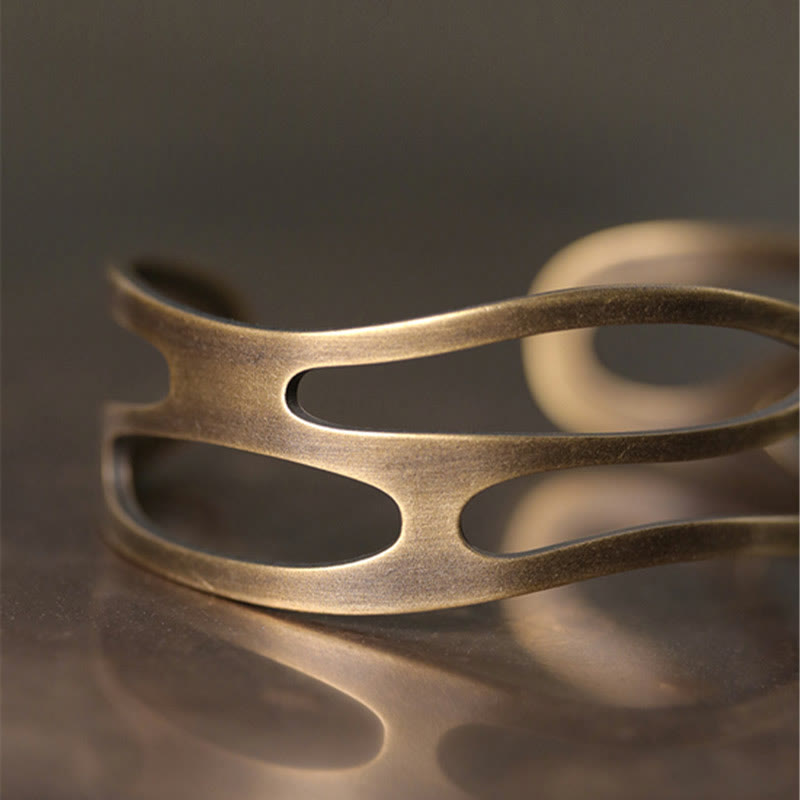 Copper Brass Spiritual Wealth Cuff Bracelet Adjustable Unisex