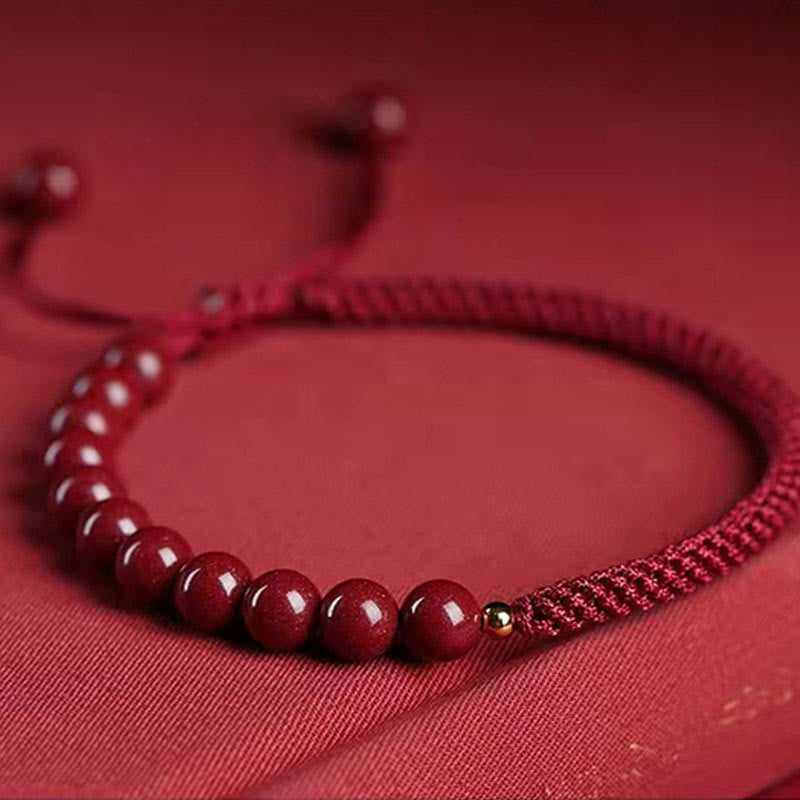 Cinnabar King Kong Knot Blessing Bracelet 8mm