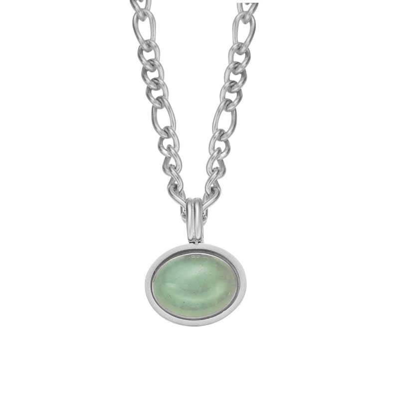 Turquoise Oval Strength Necklace Pendant in Titanium Steel