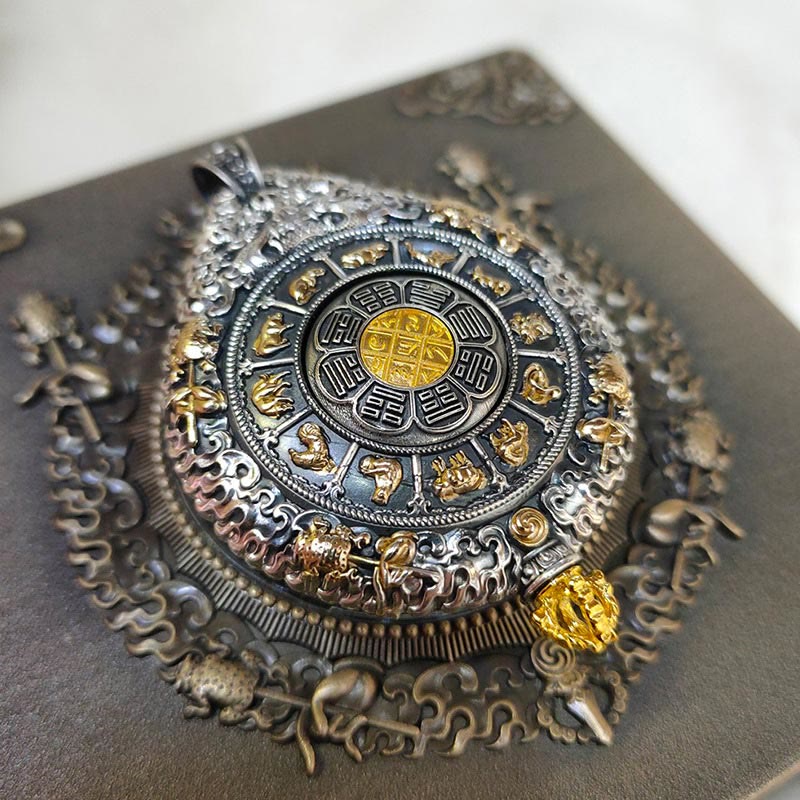 Chinese Zodiac Rotatable Necklace Pendant for Spiritual Protection