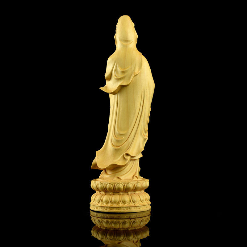 Avalokitesvara Boxwood Zen Blessing Home Decoration