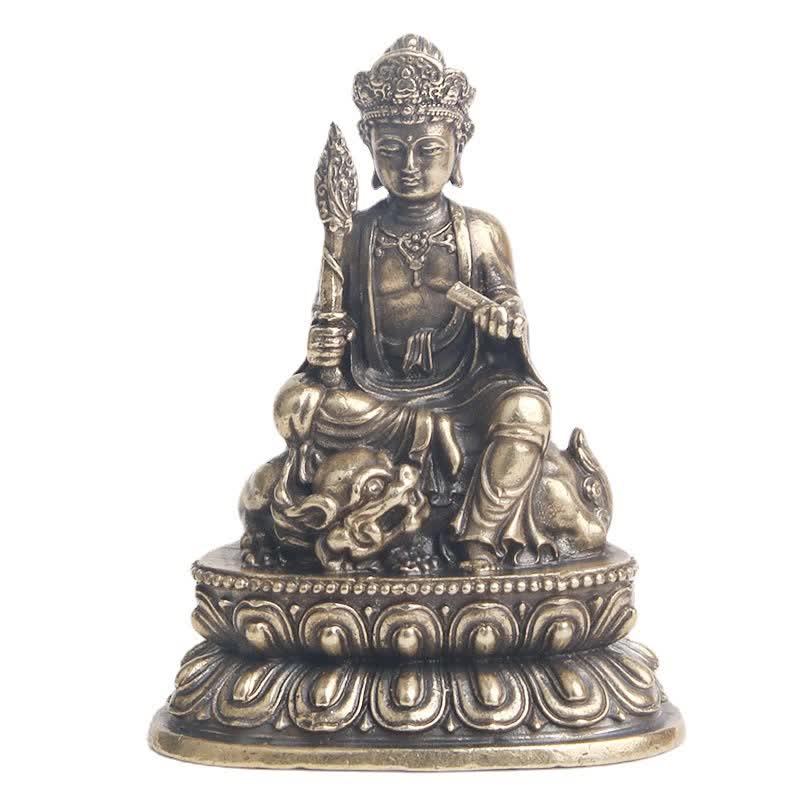 Manjusri Bodhisattva Copper Buddha Statue 49x64mm Serenity