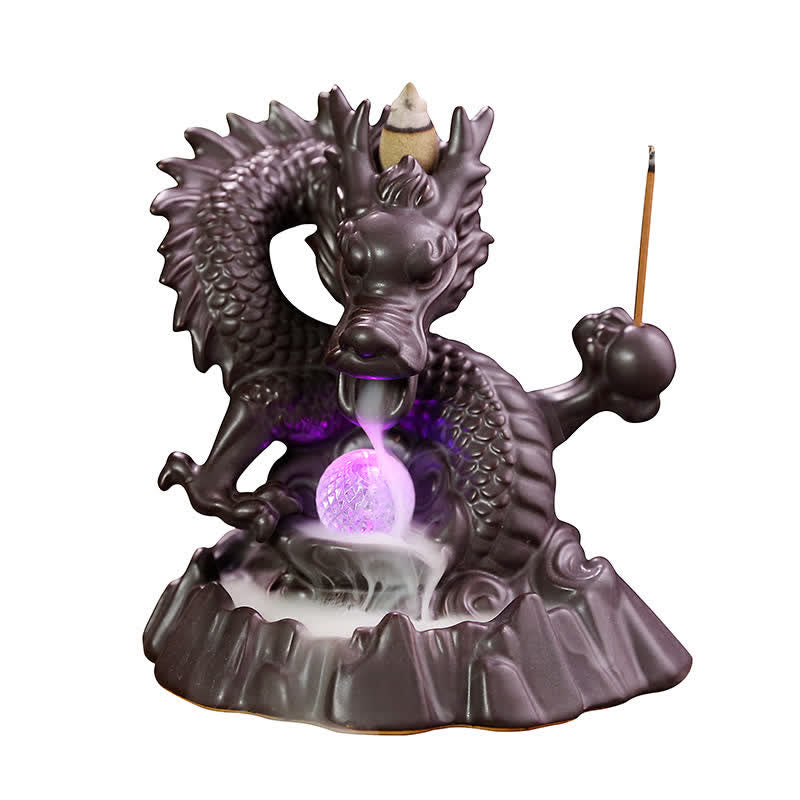 Auspicious Dragon Ceramic Backflow Smoke Incense Burner
