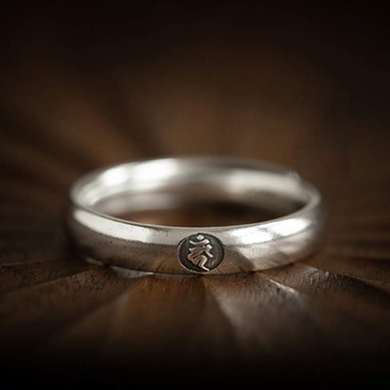 Adjustable 925 Sterling Silver Chinese Zodiac Blessing Ring