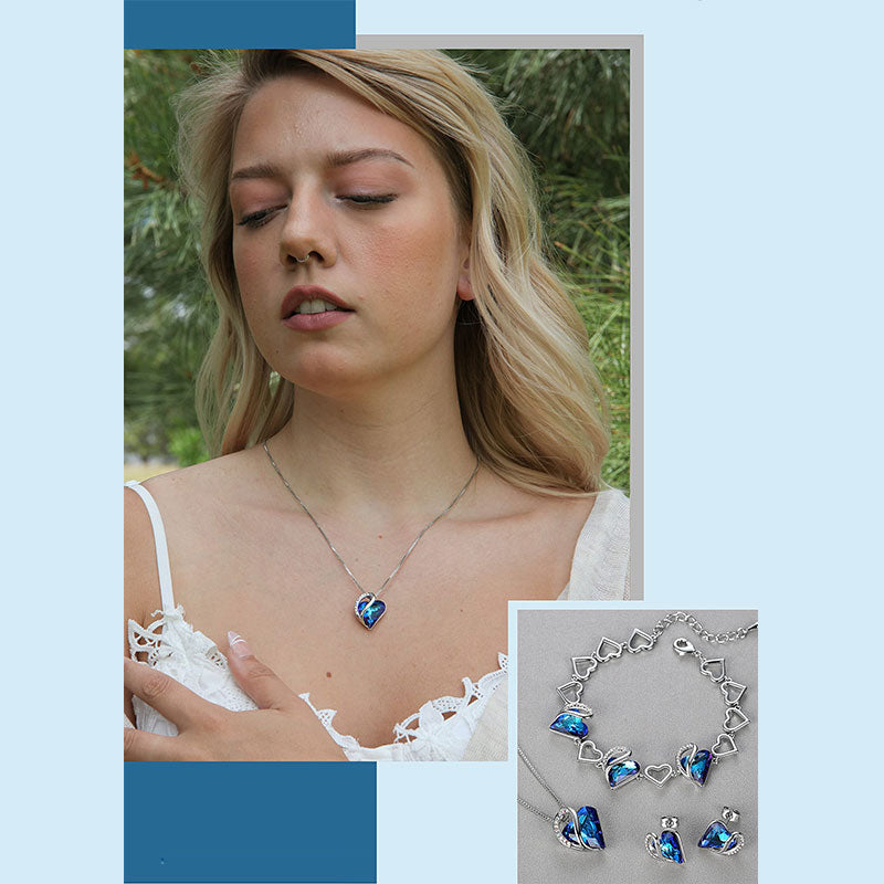 Halskette mit Geburtsstein-Anhänger „Love Heart“ und heilender Energie