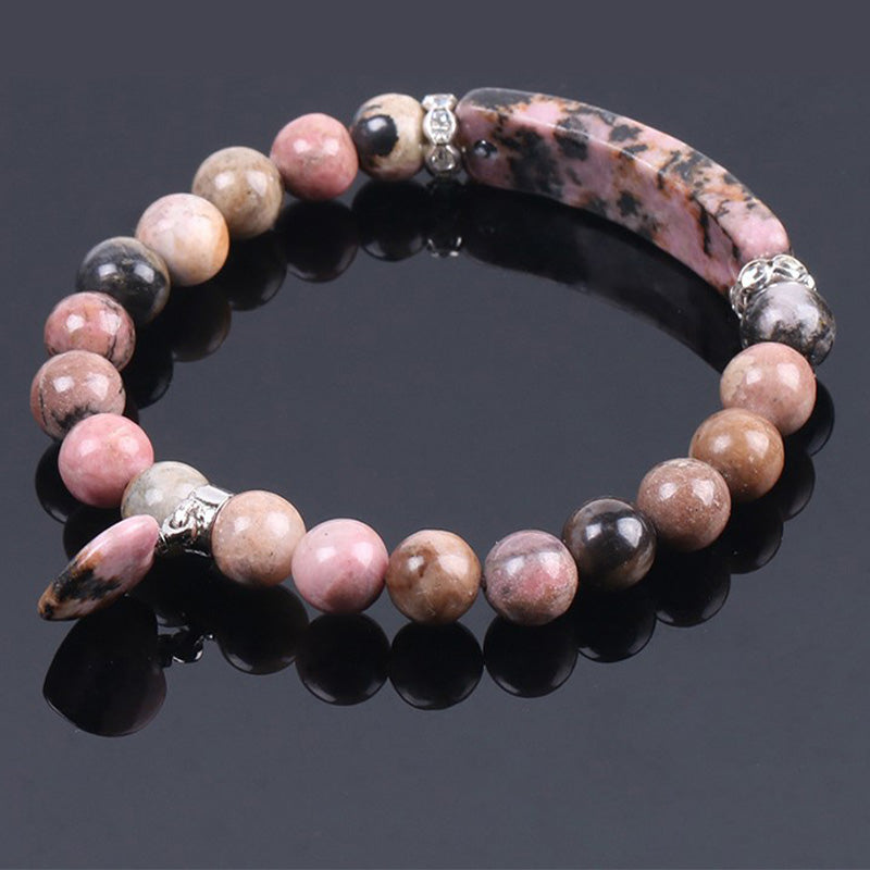 8mm Rhodonite Heart Chakra Bracelet for Love & Healing