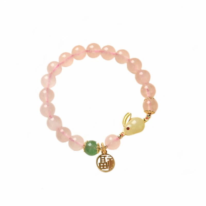 Pink Crystal Year of the Rabbit Love Bracelet