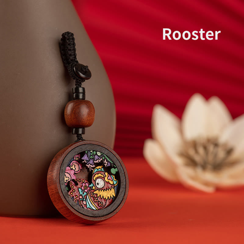 Year Of The Dragon Rosewood Zodiac Key Chain