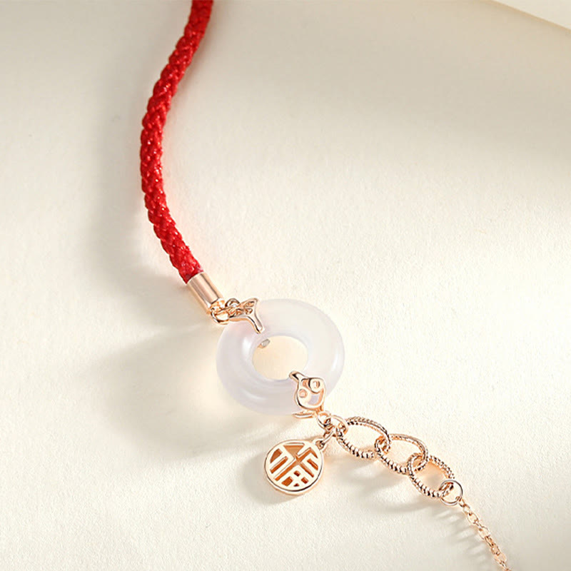 925 Sterling Silber Peace Buckle Chalcedon Fu Harmony Armband