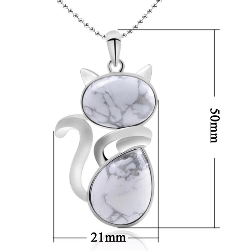 Green Aventurine Crystal Necklace | Protection Cat Pendant