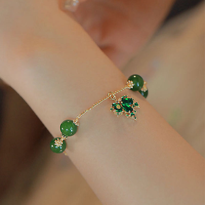 8mm Green Chalcedony Courage Strength Bracelet