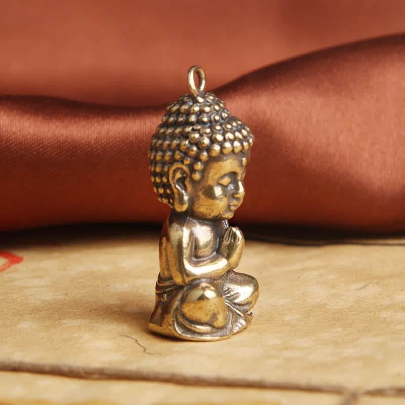 Copper Buddha Compassion Keychain Pendant for Mindfulness