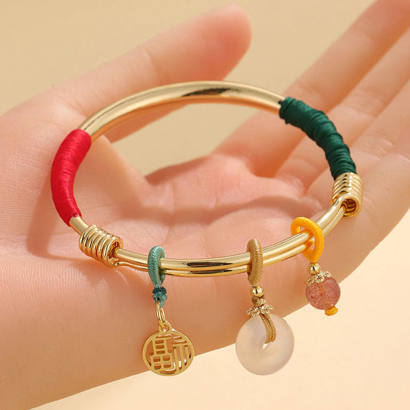Pink Crystal Peace Buckle Love Bracelet 56-60mm
