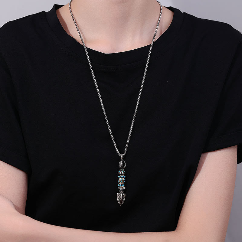 Om Mani Padme Hum Kupfer Achat Schutz Anhänger Halskette