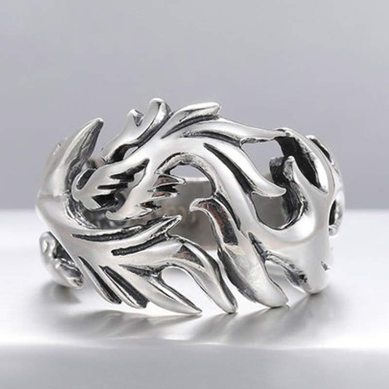 Unisex Dragon Pattern Protection Strength Adjustable Ring