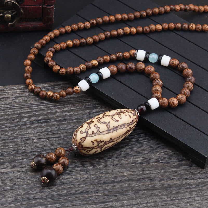 Wenge Wood Elephant Necklace for Protection & Wisdom