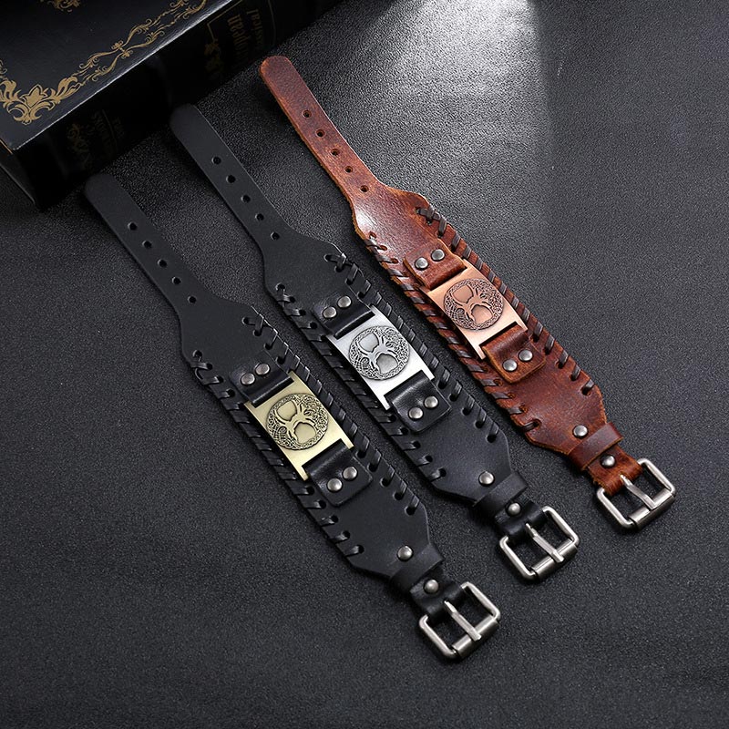 Unisex Tree Of Life Leather Bracelet | Balance & Luck