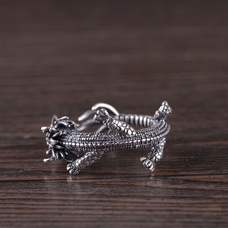 Dragon Ring in 925 Sterling Silver for Luck & Success