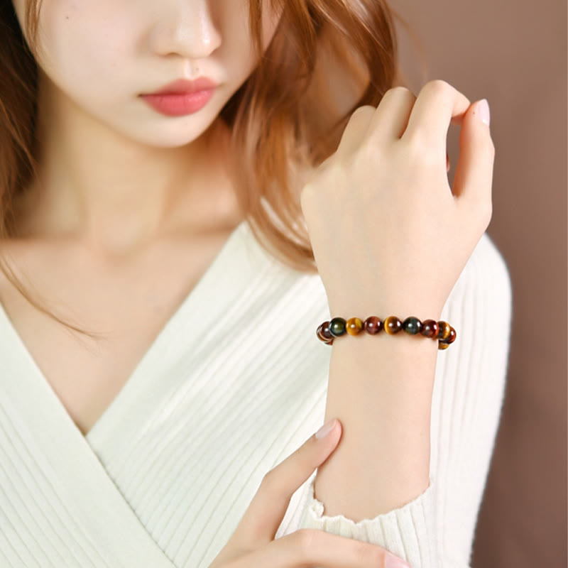 8mm Tiger Eye Bracelet for Positive Protection & Courage